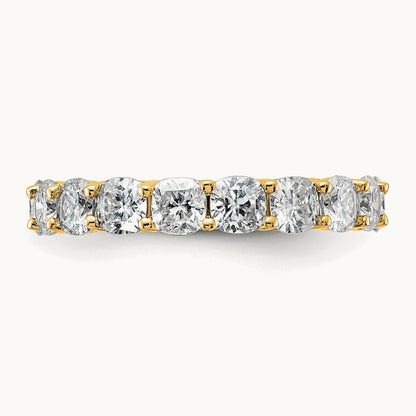 Cushion Eternity Band, 3.50 ct tw Lab-Grown Diamond — 14K Yellow Gold