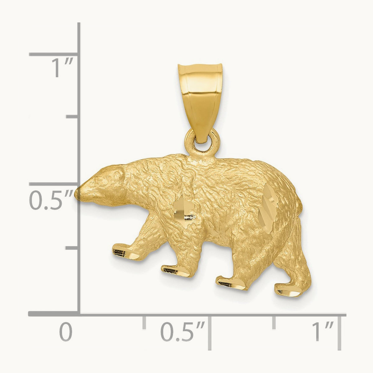 Diamond-cut Bear Pendant — 18.5mm
