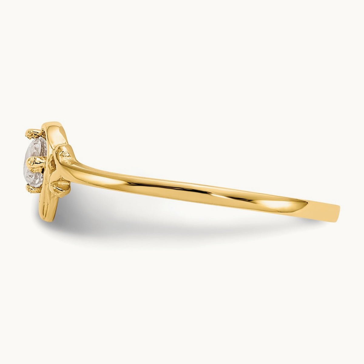 Topaz Birthstone Heart Ring — 14K Yellow Gold, 7