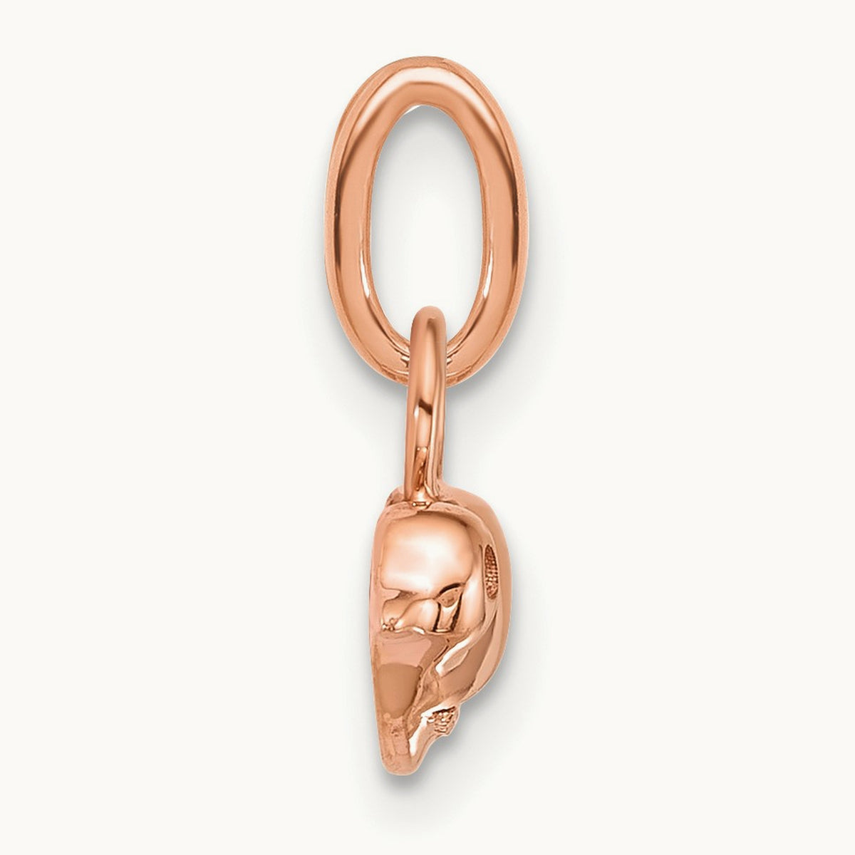 Polished Diamond Bird Charm, 14K Rose Gold