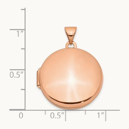 Round Locket, 20mm, 14K Rose Gold