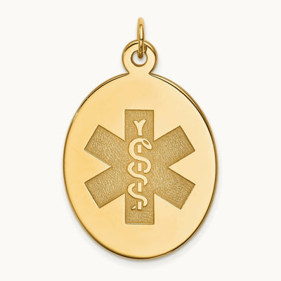Non-enameled Medical Jewelry Pendant, 14K