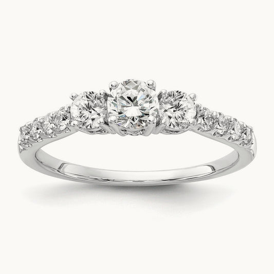 Semi-Mount 3 Stone Engagement Ring, 0.50 ct tw Lab-Grown Diamond