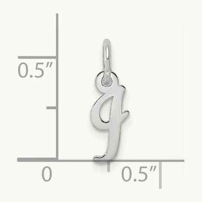 Small Script Letter I Initial Charm, 14K White Gold