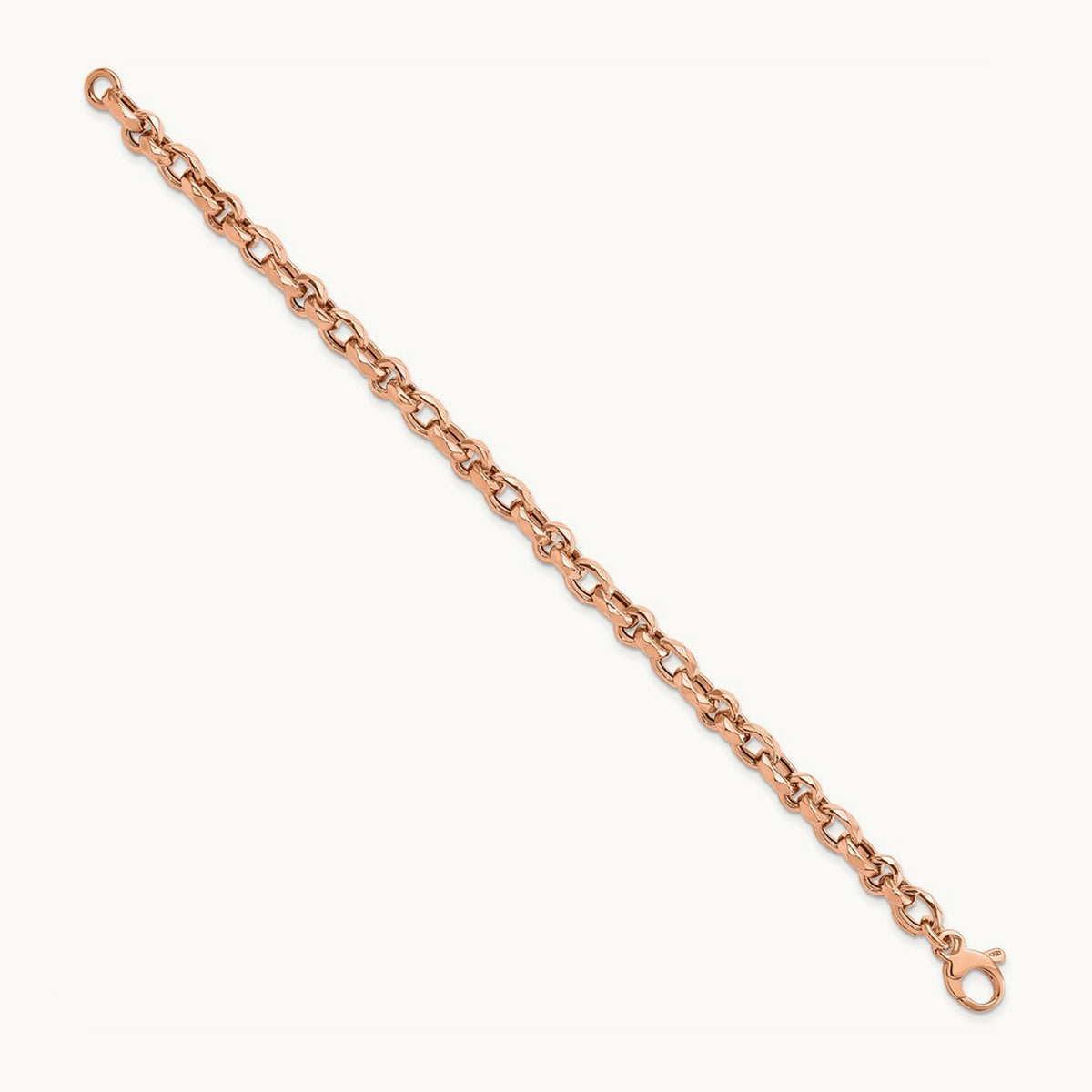 Polished Fancy Link Bracelet, 14K Rose Gold