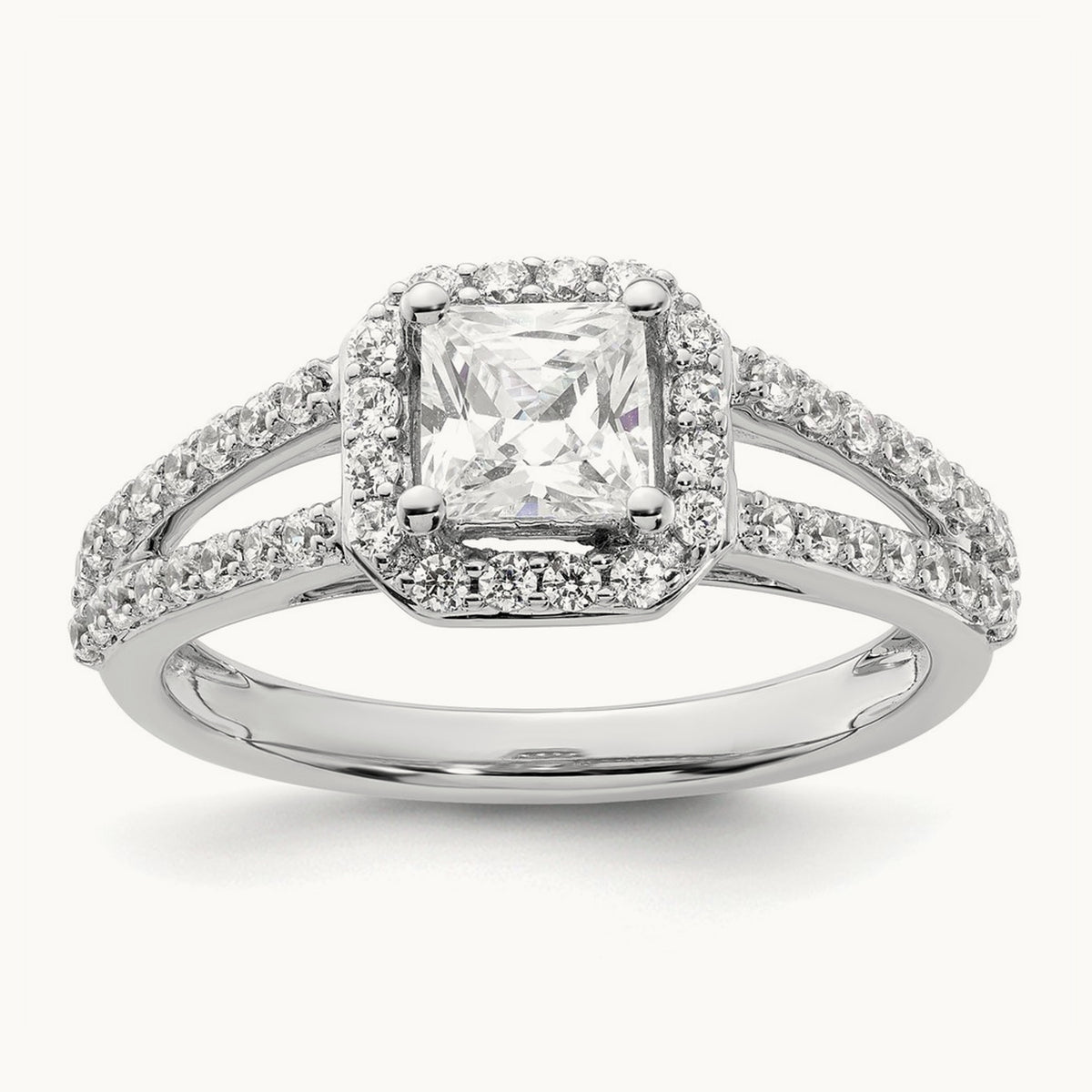 Princess Semi-Mount Halo Engagement Ring, 0.50 ct tw