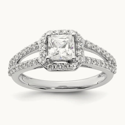 Princess Semi-Mount Halo Engagement Ring, 0.50 ct tw
