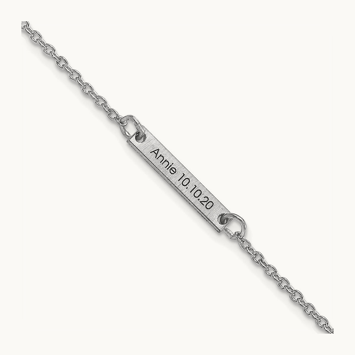 Brushed 1 Station Bracelet, 10K White Gold