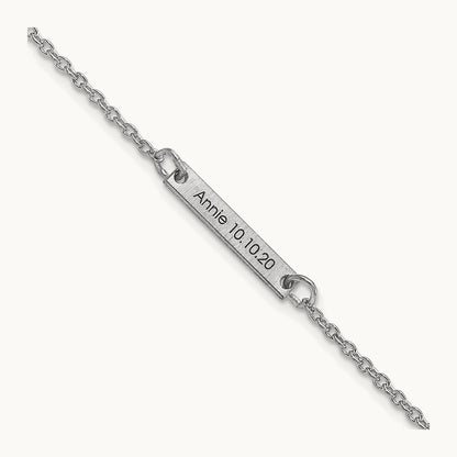 Brushed 1 Station Bracelet, 10K White Gold