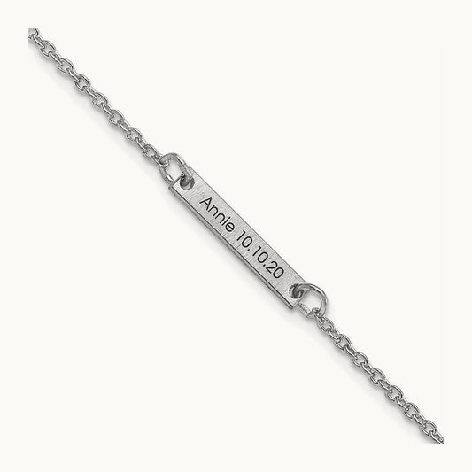 Brushed 1 Station Bracelet, 10K White Gold