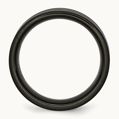 Polished Black IP-plated with Grey Carbon Fiber Inlay Band — photo set