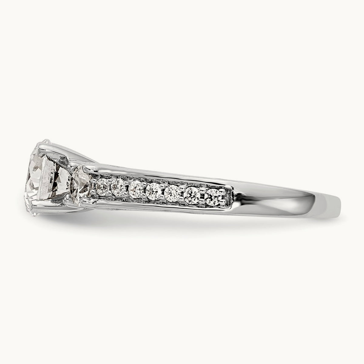 3-Stone Peg Set Engagement Ring Mounting