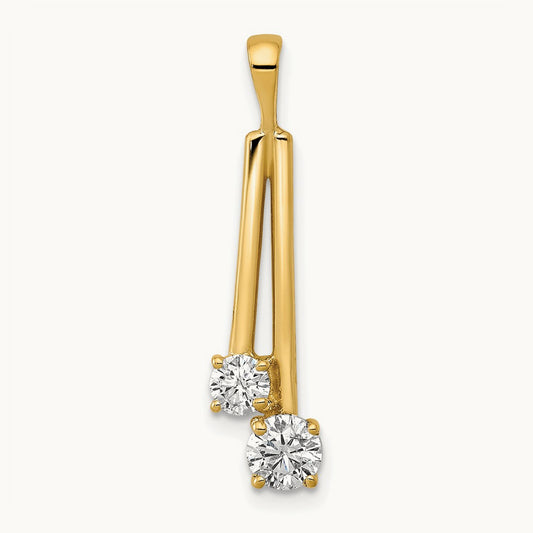 AA Diamond Two Stone Pendant, 14K