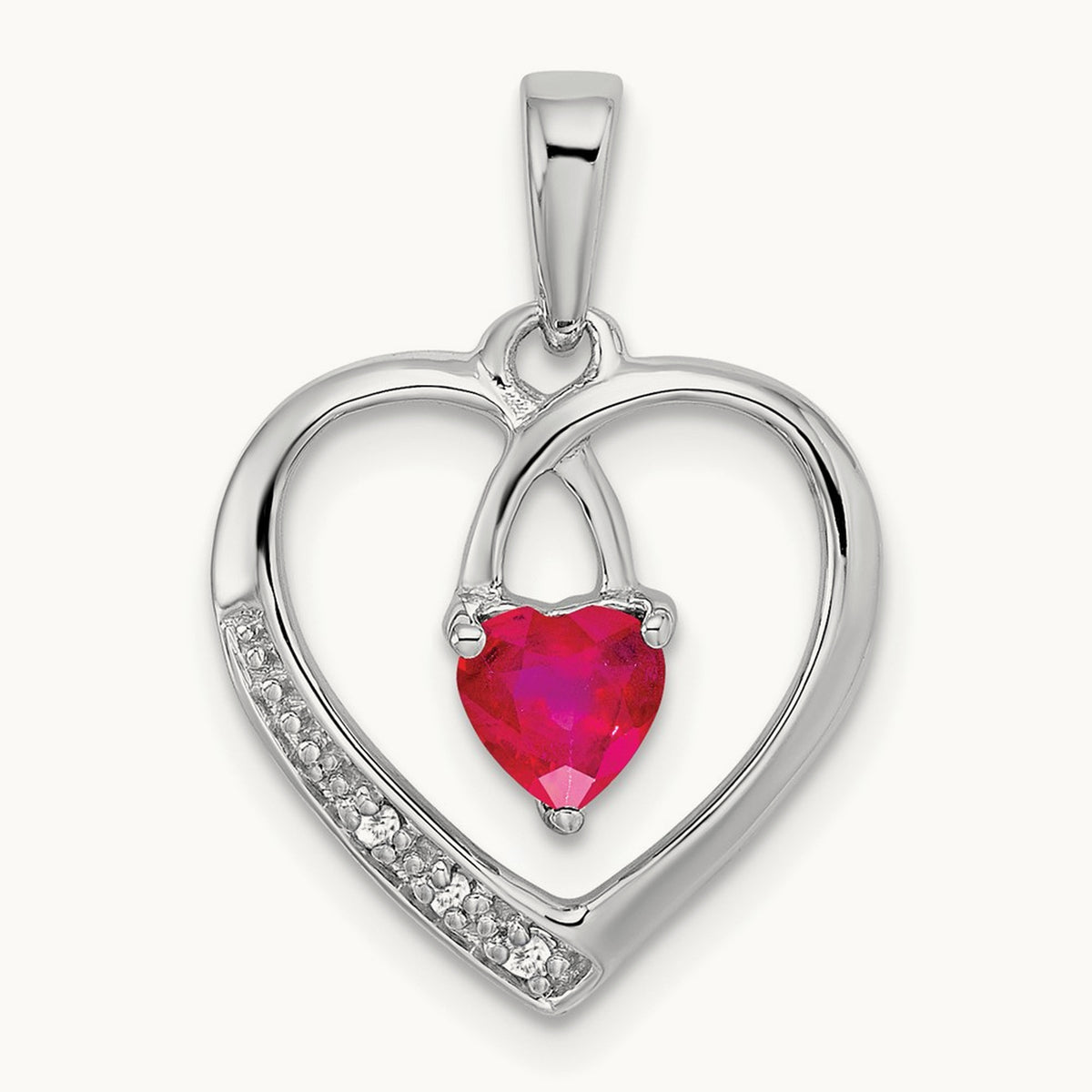 Ruby and Diamond Heart Pendant — photo set
