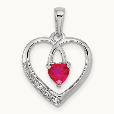Ruby and Diamond Heart Pendant — photo set