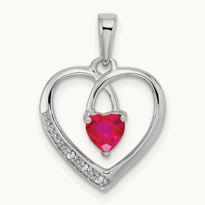 Ruby and Diamond Heart Pendant — photo set
