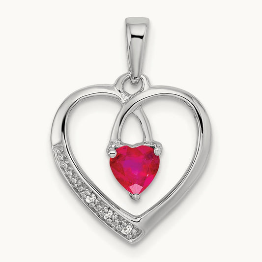 Ruby and Diamond Heart Pendant — photo set