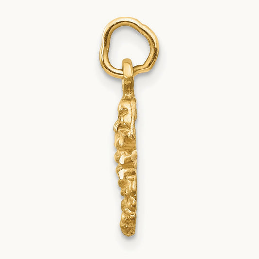Satin Diamond-cut Scorpio Zodiac Charm, 14K