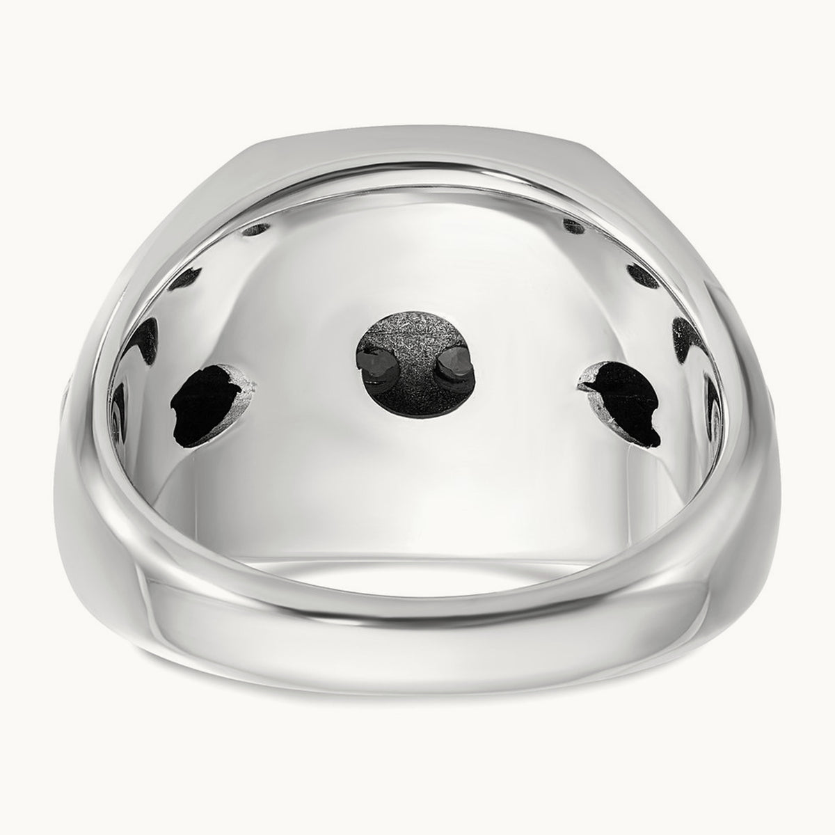 & Rose Gold IBGoodman Men's Polished/Satin Dia Cluster Ring, 14K White