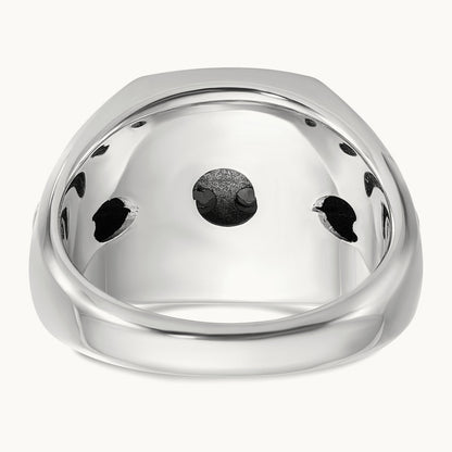 & Rose Gold IBGoodman Men's Polished/Satin Dia Cluster Ring, 14K White