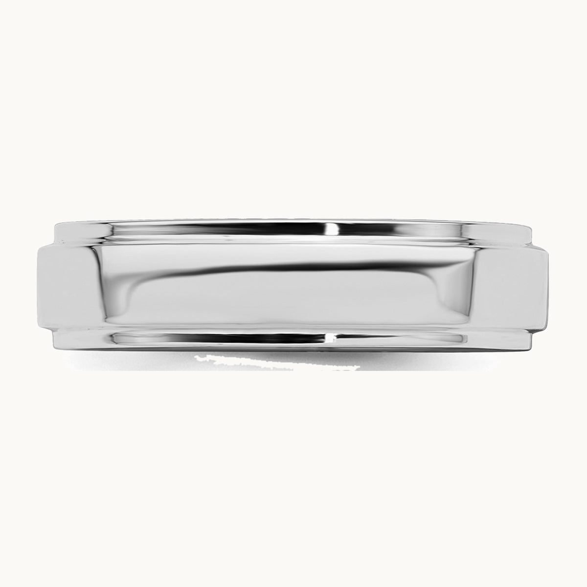 Sterling Silver Rhodium-plated 5mm Flat w/ Step Edge Band