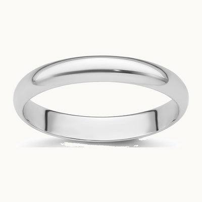 Platinum 3mm Half Round Featherweight Wedding Band