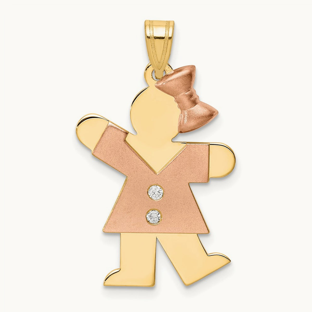AA Diamond Kid Pendant, 14K Two-tone