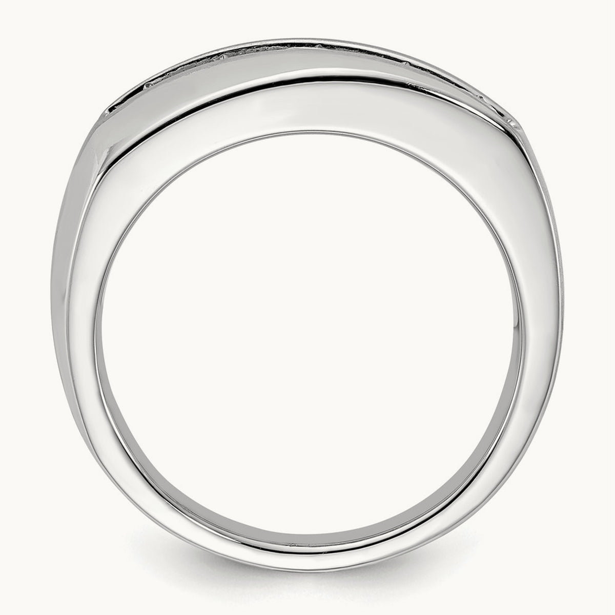 5 Stone Men's Ring — 10K White Gold, 10