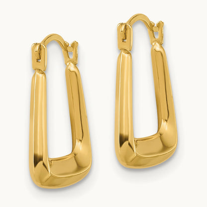 Polished Hollow Fancy Hoops, 14K