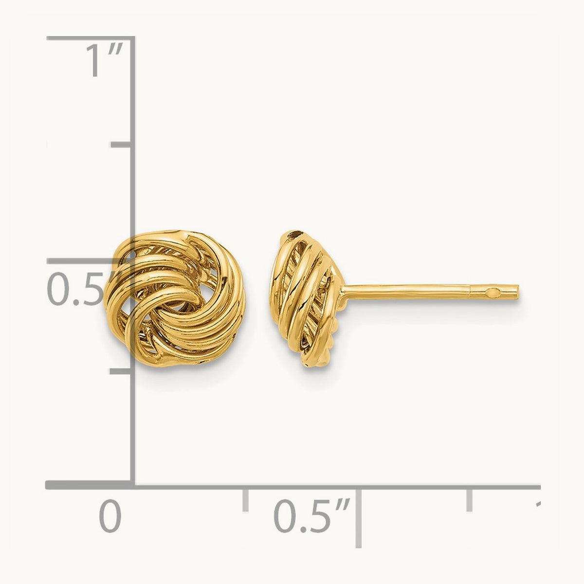 Polished Love Knot Post Earrings, 14K