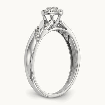Complete Diamond Trio Cluster Engagement Ring — 10K White Gold