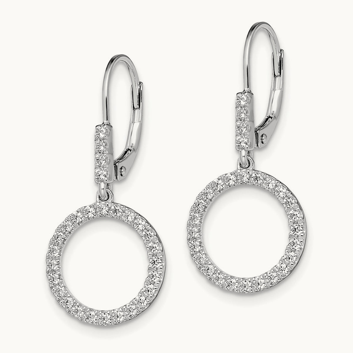 Circle Leverback Earrings, 0.50 ct tw Lab-Grown Diamond