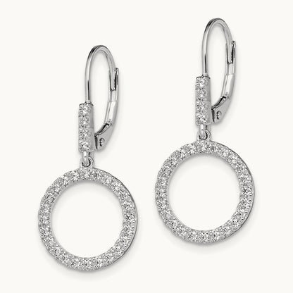 Circle Leverback Earrings, 0.50 ct tw Lab-Grown Diamond