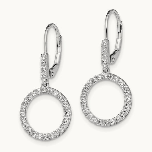 Circle Leverback Earrings, 0.50 ct tw Lab-Grown Diamond