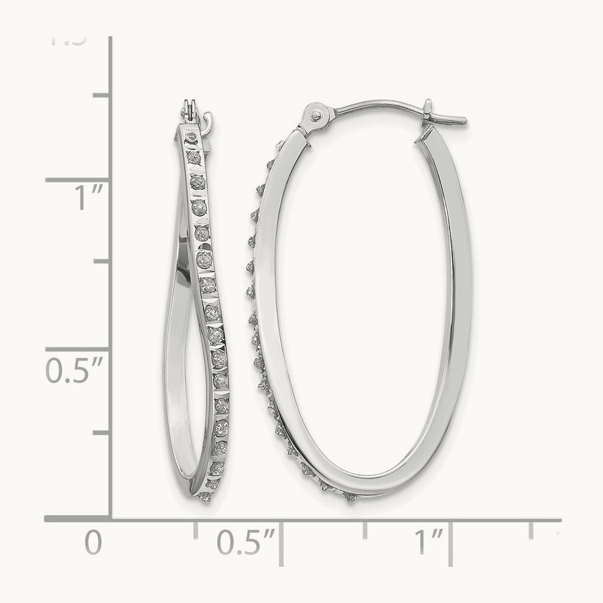 WG Diamond Fascination Diamond Dust/Accent Twist Hoop Earrings, 14K