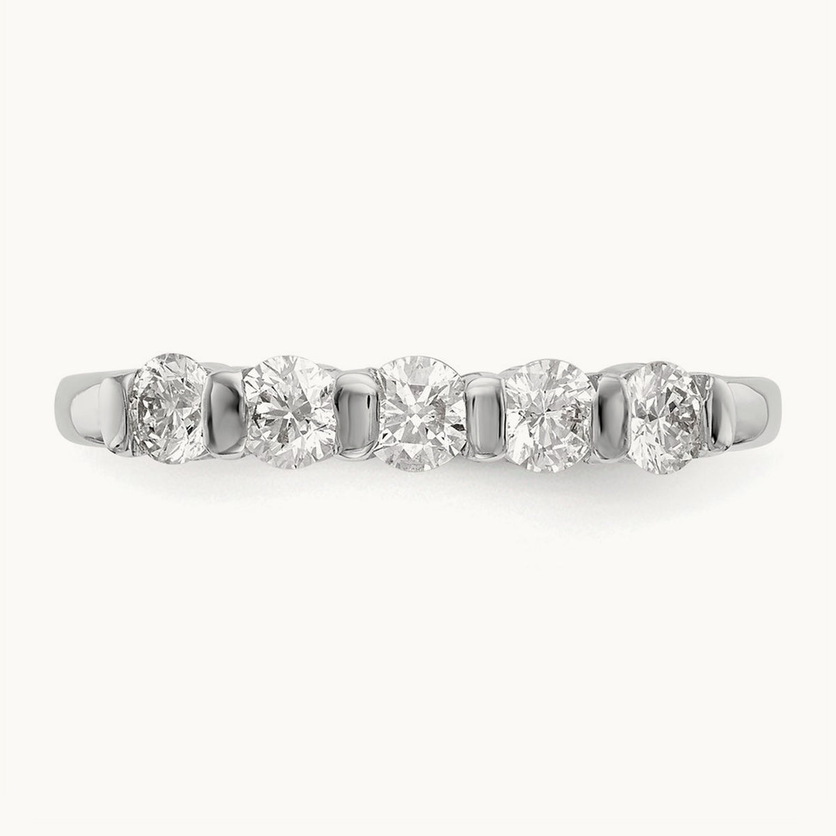 5-Stone Diamond Band, 14K White Gold