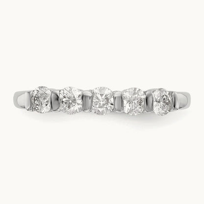 5-Stone Diamond Band, 14K White Gold