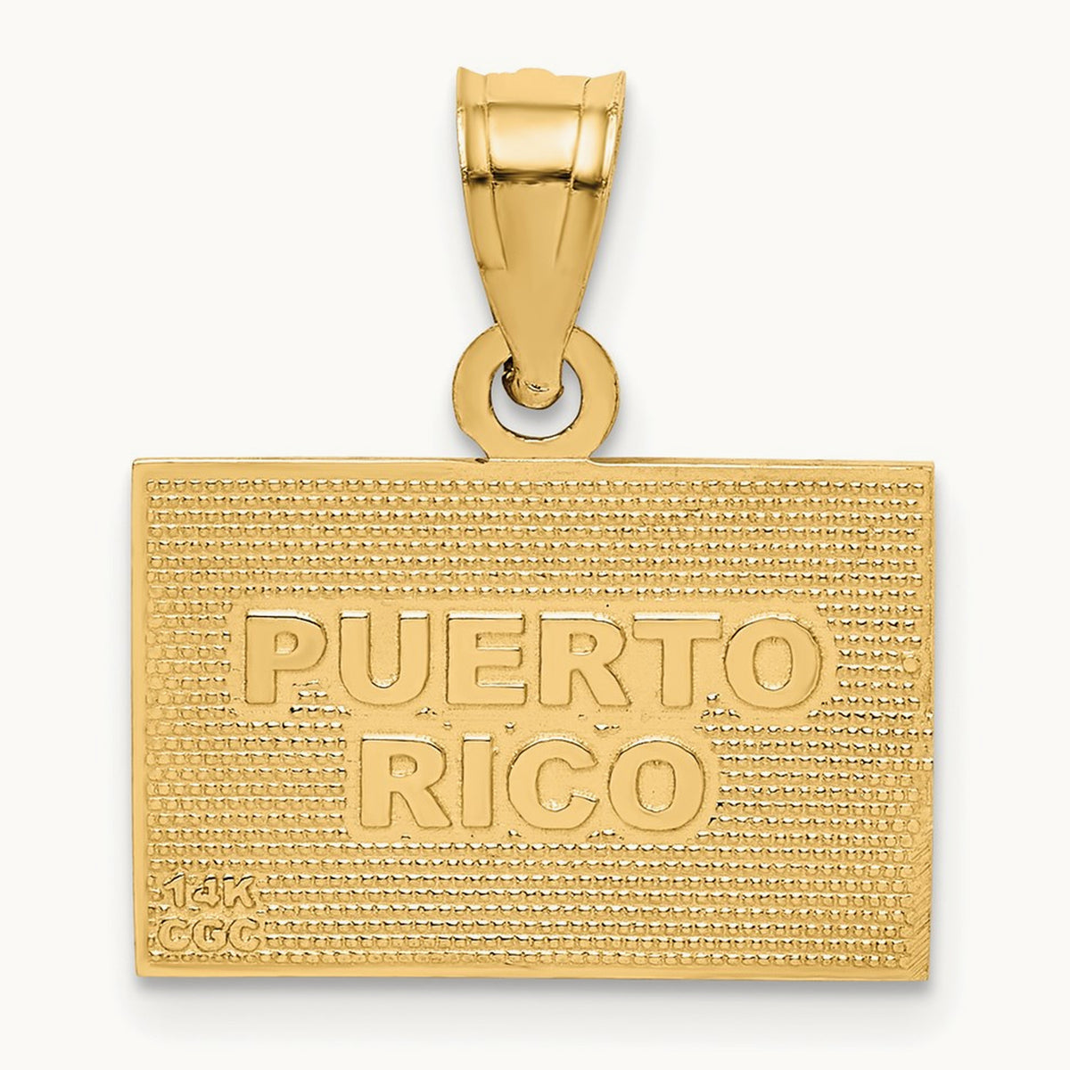 Solid Enameled Puerto Rico Flag Pendant, 14K