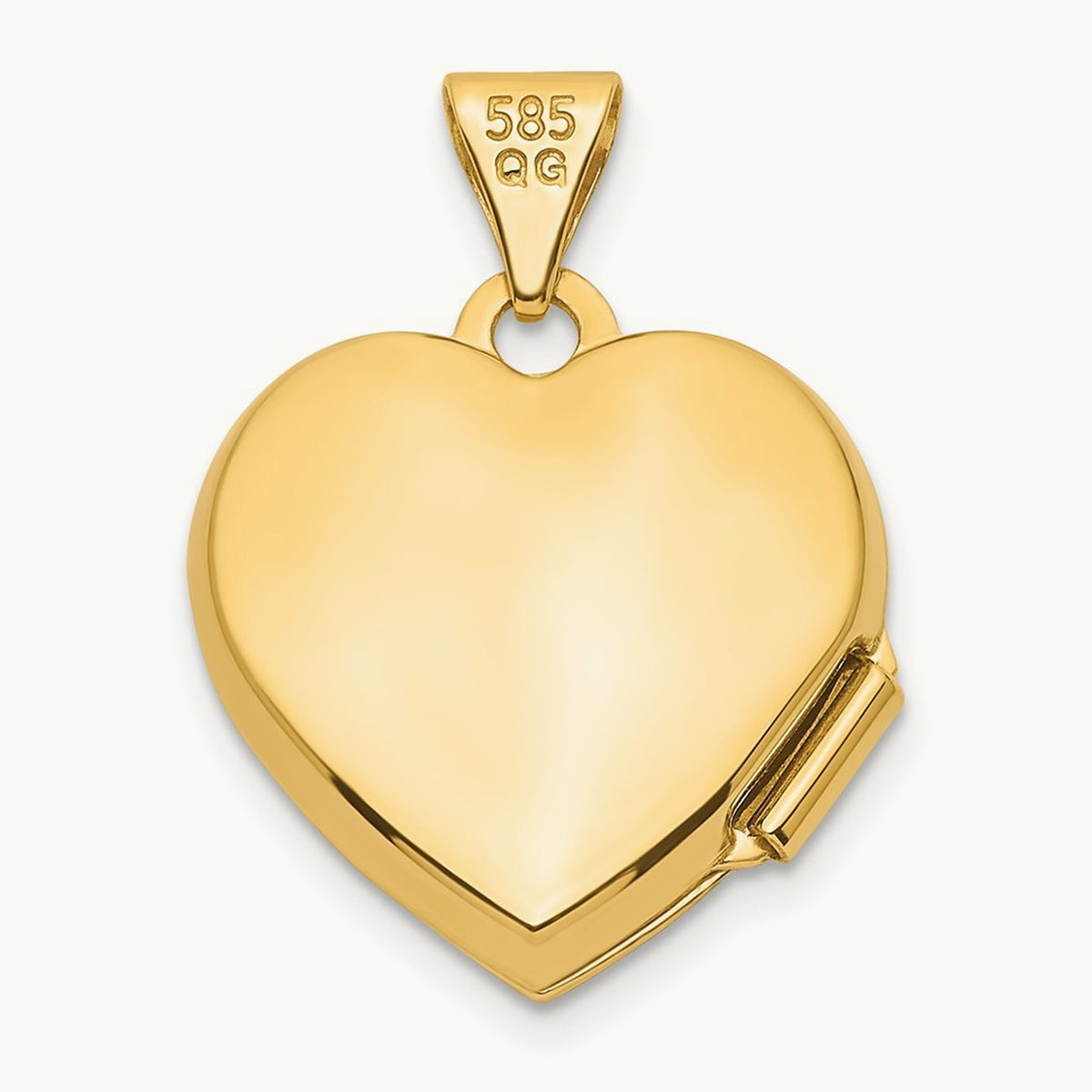 Ruby Heart Locket, 15mm, 14K