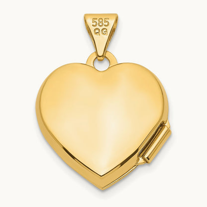 Ruby Heart Locket, 15mm, 14K