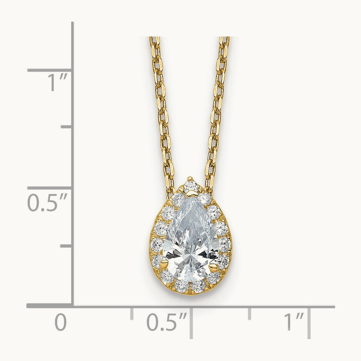 Halo Pendant Necklace, 2.25 ct tw Lab-Grown Diamond — 14K Yellow Gold, One Size