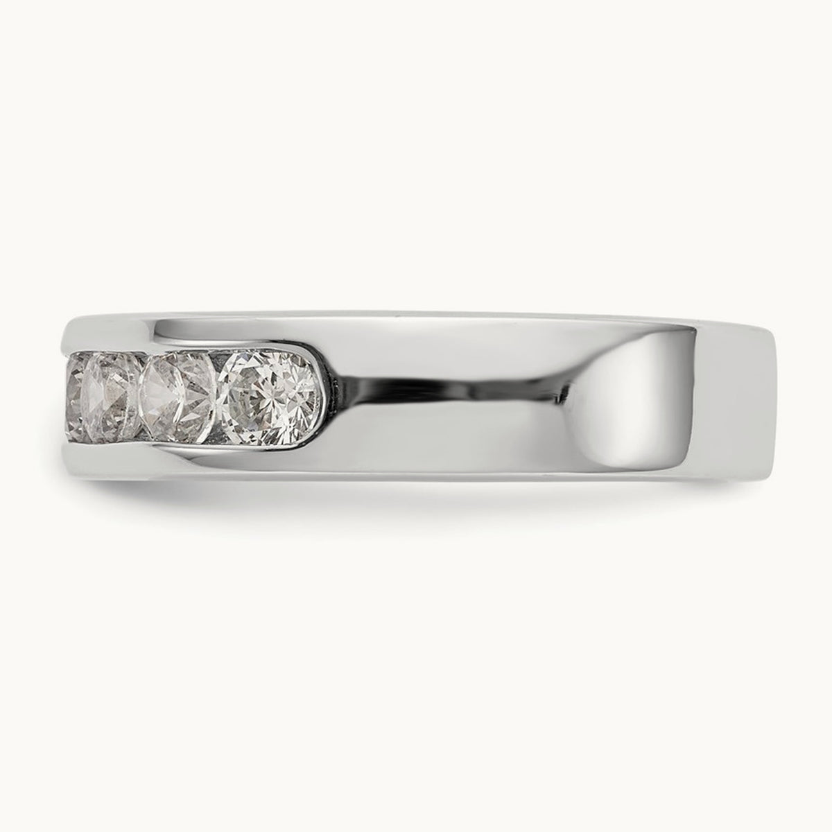 7-Stone Diamond Channel Band, Platinum
