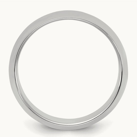 Rhodium-plated Half-Round Band — photo set