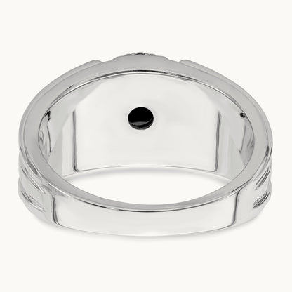 Onyx and Diamond Mens Ring, 14K