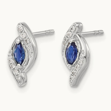 Diamond and Sapphire Post Earrings — photo set