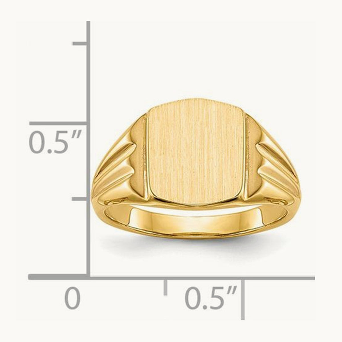 8.5x10. Closed Back Signet Ring, 5mm, 14K
