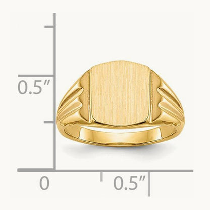 8.5x10. Closed Back Signet Ring, 5mm, 14K