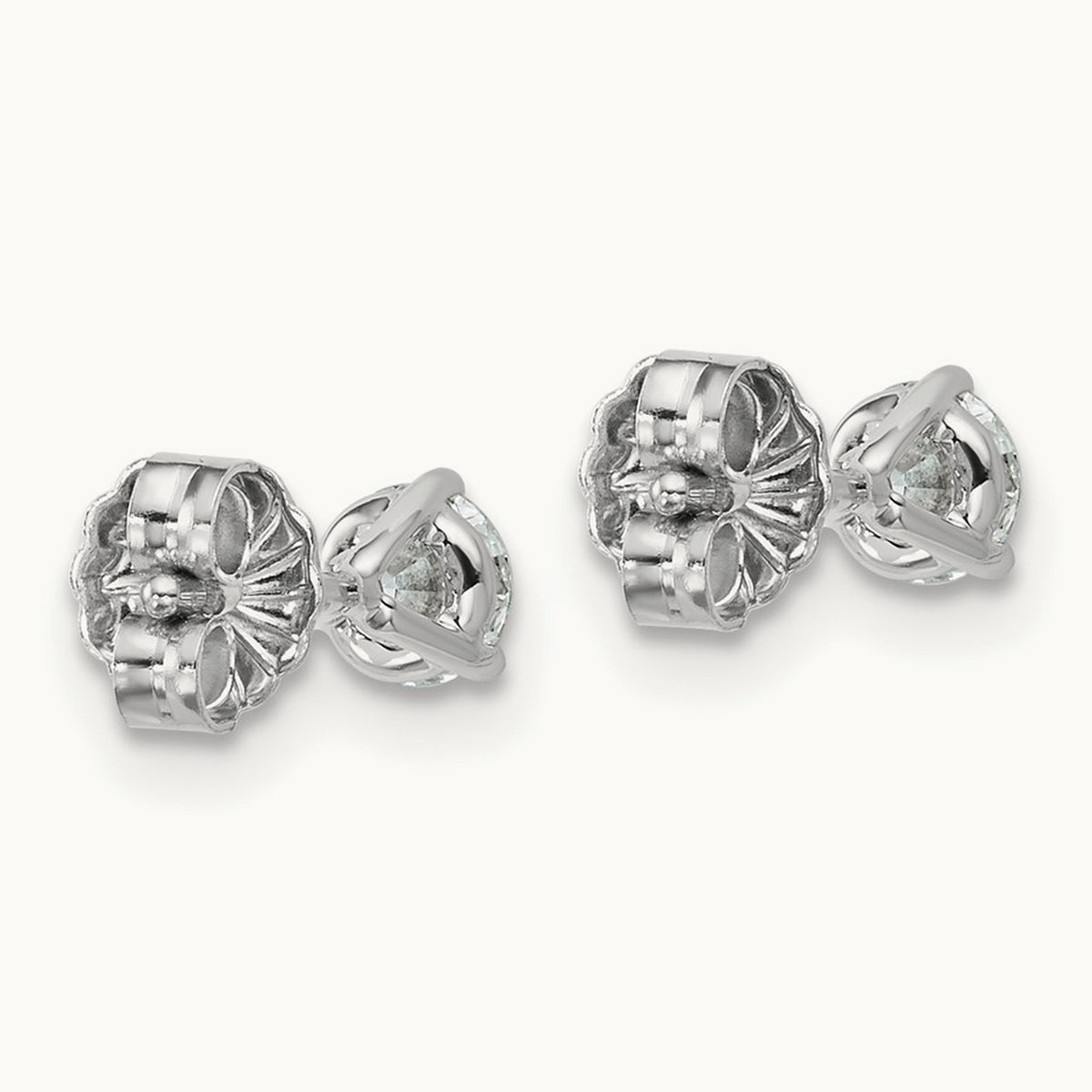 Round Stud Earrings, 0.10-6.00 ct tw Lab-Grown Diamond — 1/2 ct, 18K White Gold