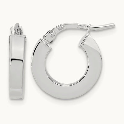 Polished Square Tube Hoop Earrings — photo set