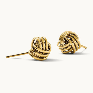 Polished Triple Knot Post Earrings — 9mm
